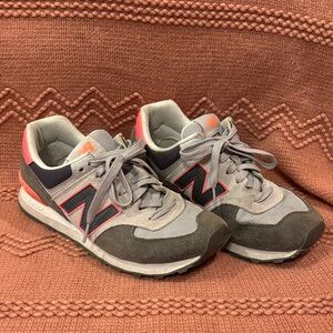 New Balance Charcoal and Coral Sneakers